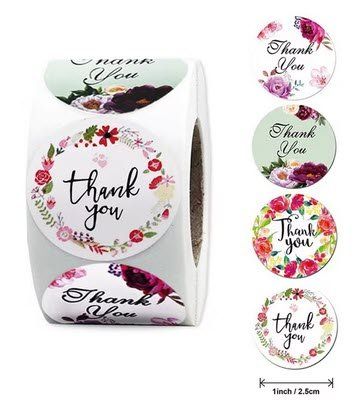 Autocollants: 100 Stück Blumenaufkleber "Thank You" – Neuf avec emballage d'origine à Zollikofen par Blackie 1