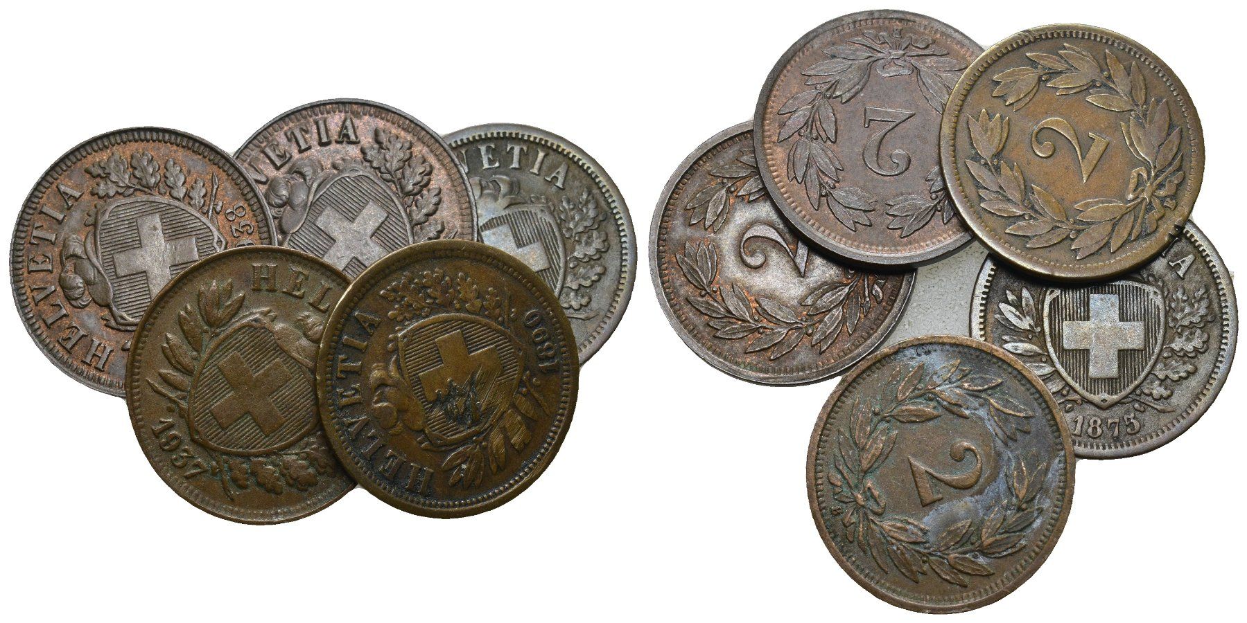 Tutti le monete: Schweiz 2 Rappen Lot – Usato da Bern venduto da numismatictops