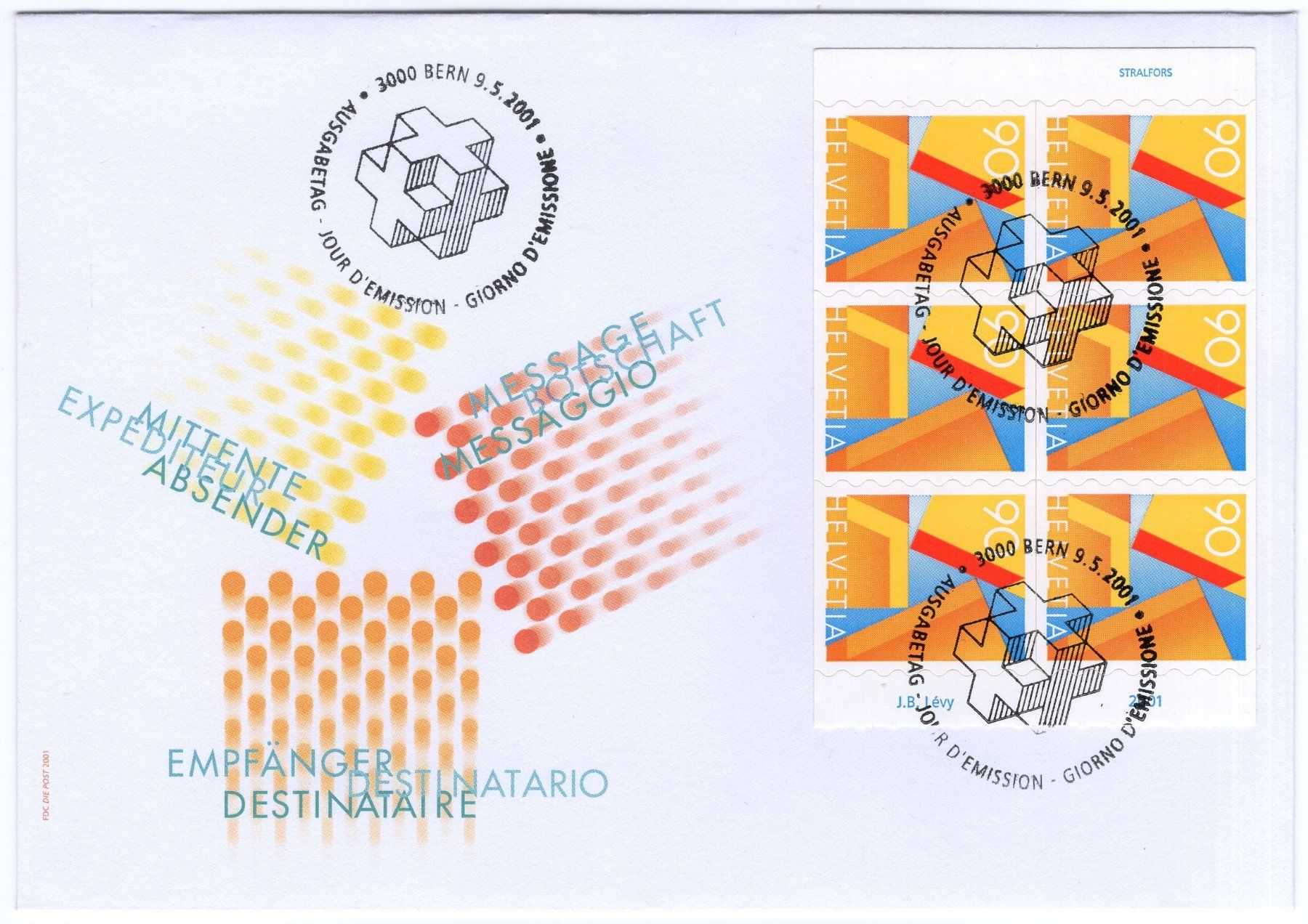 Tutti i francobolli: 2001 A-Post Markenheftchenblatt auf seltenem FDC – Usato da Eglisau venduto da Chperfins