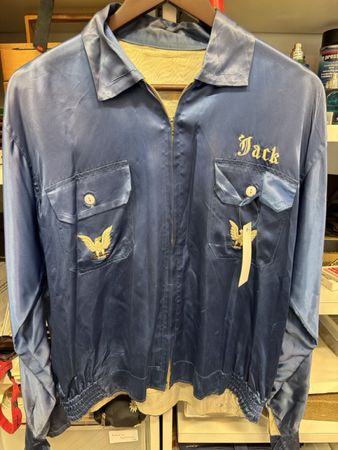 Blouson Jackett bestickt blau Vintage 1965 Herren Grösse L