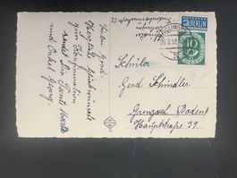 Postkarte 1952 mit Notopfermarke Berlin     (V904)
