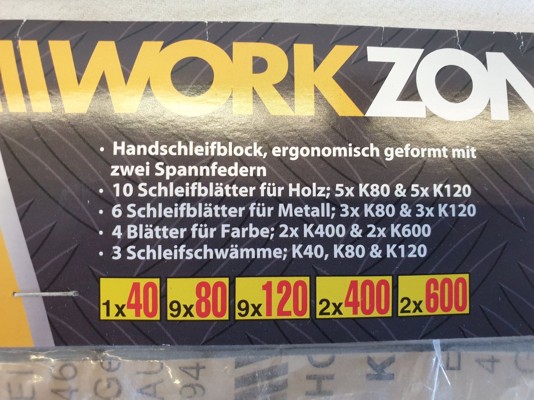 Tutti gli attrezzi: Work Zone Handschleif-Set 24 teilig neu , Versand 8.50 – Nuovo (secondo la descrizione) da Wädenswil venduto da tome70 4