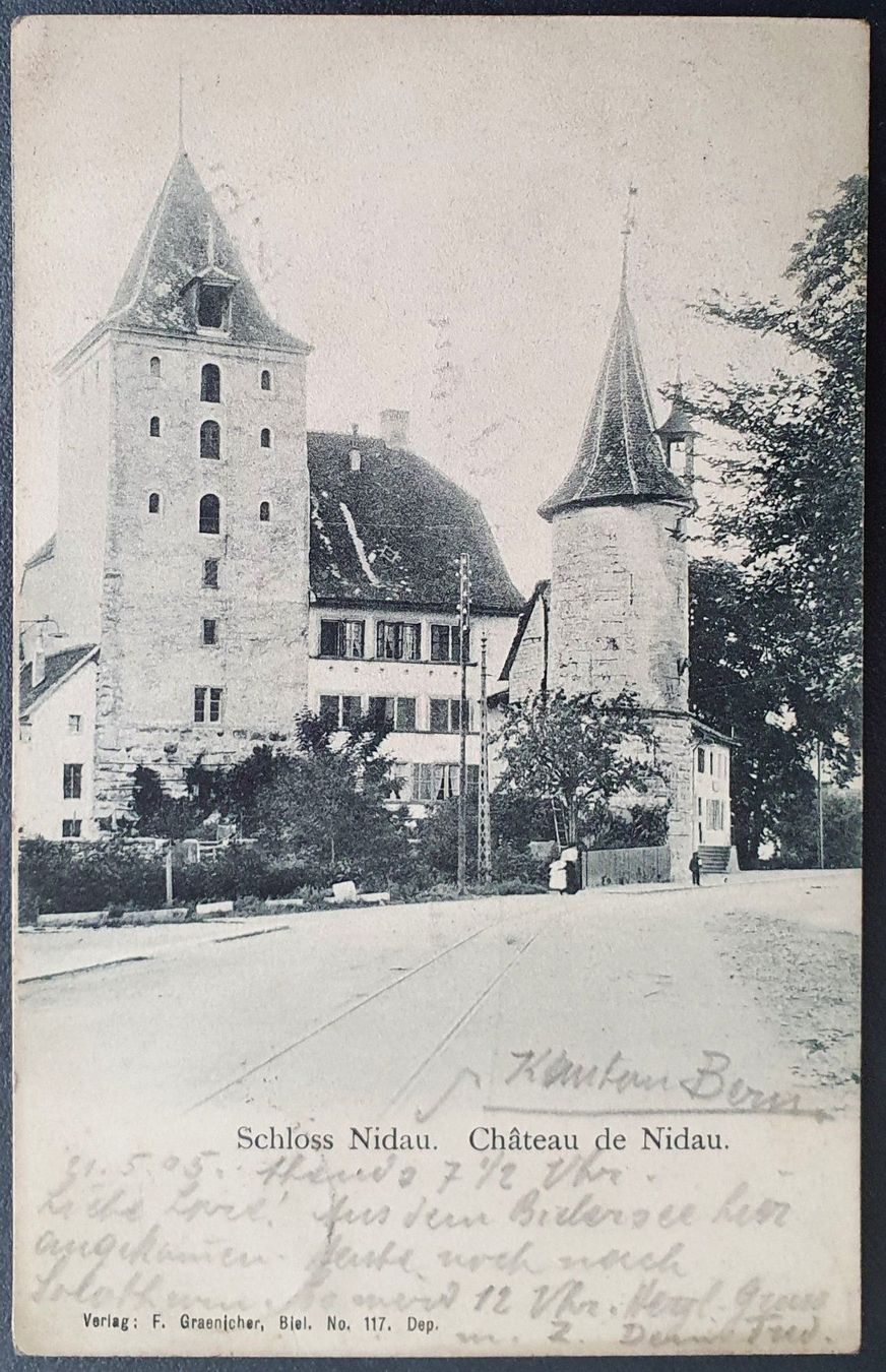 Cartoline postali: Schloss Nidau 1905 – Usato da Kreuzlingen venduto da Rschweiz1