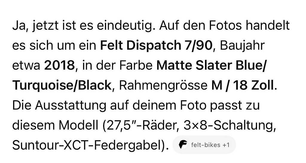 Biciclette: Felt Dispatch 7/90 – Usato da Tegerfelden venduto da bae_fhy9 2