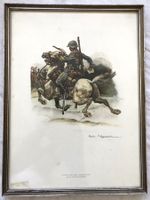 Iwan E. Hugentobler - Lithografie Dragoner 1930 handsigniert