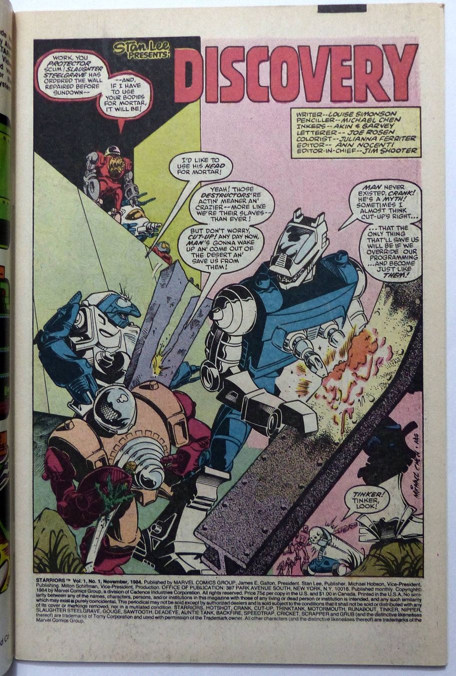 Fumetti: MARVEL STARRIORS ROBOTS PROTECTORS VS DESTRUCTORS SERIE 1984 – Usato da Lugano venduto da YouWantUS 2