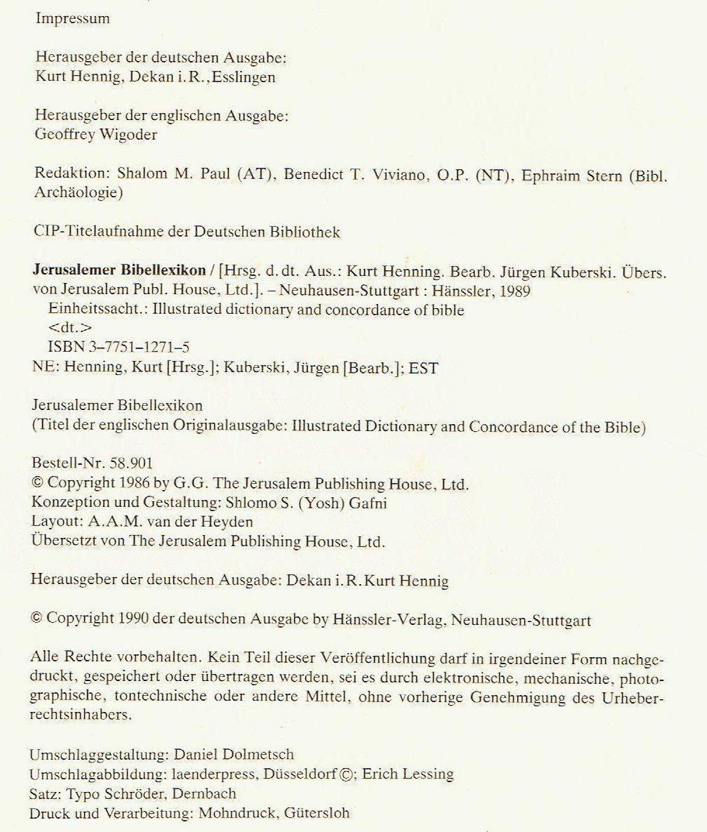 Libri: Jerusalemer Bibel-Lexikon von Kurt Hennig – Usato da Flims - Dorf venduto da Stagediver 7