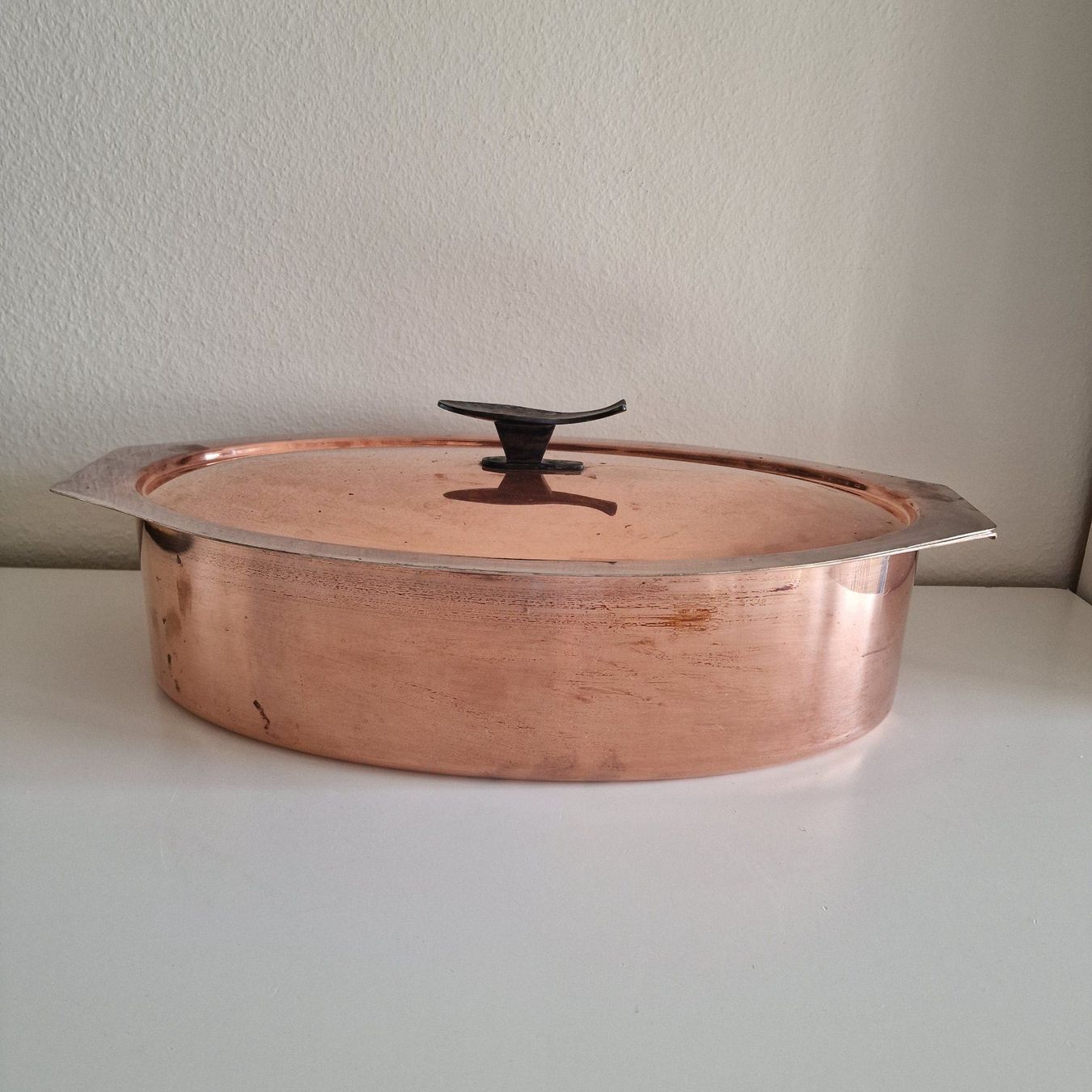 Padelle: Großer ovaler Kupferbehälter mit Deckel SPRING IX – Usato da Birr venduto da dem_9xtm 2