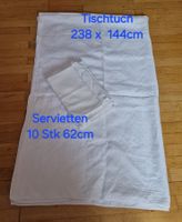 Tischtuch mit 10 Servietten, gemustert