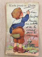 Alte Postkarte, humorvoll, Knabe, um 1900, Sammlerkarte