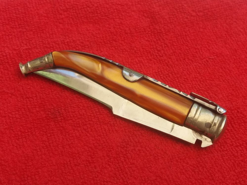 Couteau Pliant Vintage Gomez - Albacete Espagne 1970 - Lame Inox, Manche Plastique Noir