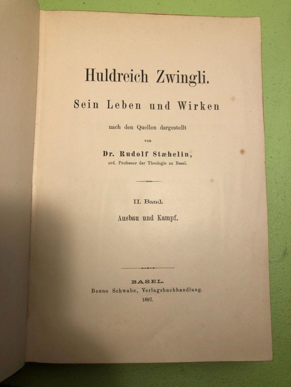 Libri: Rudolf Staehelin: Huldreich Zwingli 2 – Usato da Zürich venduto da allp 1