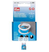 Prym Nähfrei Ösen mit Scheiben, 14 mm, 20 Stück
