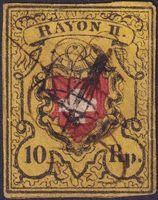 16II.1.09, T.28 B-RU, attraktive Tinten-Entwertung, 450.-+