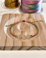 Bracelet fait main en Quartz rose 8mm