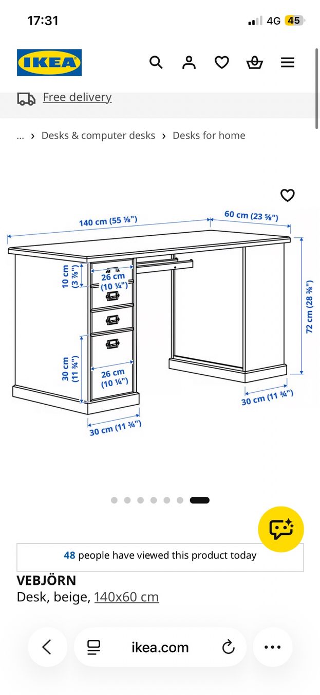 Ikea Bureaux: Ikea Vebjörn Schreibtisch – D'occasion à Basel par viv_vk85 5
