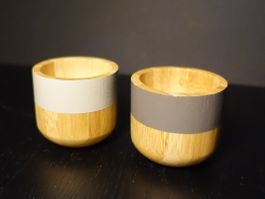 Eierbecher aus Holz / Bambusholz, 2 Stück