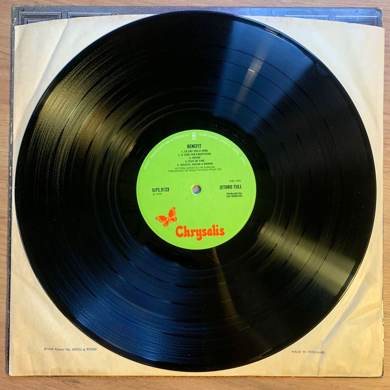 Dischi in vinile: JETHRO TULL - BENEFIT...OG UK 1970...VG++/VG+ – Usato da Gals venduto da Diskopatshop 4