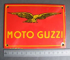 MOTO GUZZI original altes Emailschild 10x x14 cm Motorrad