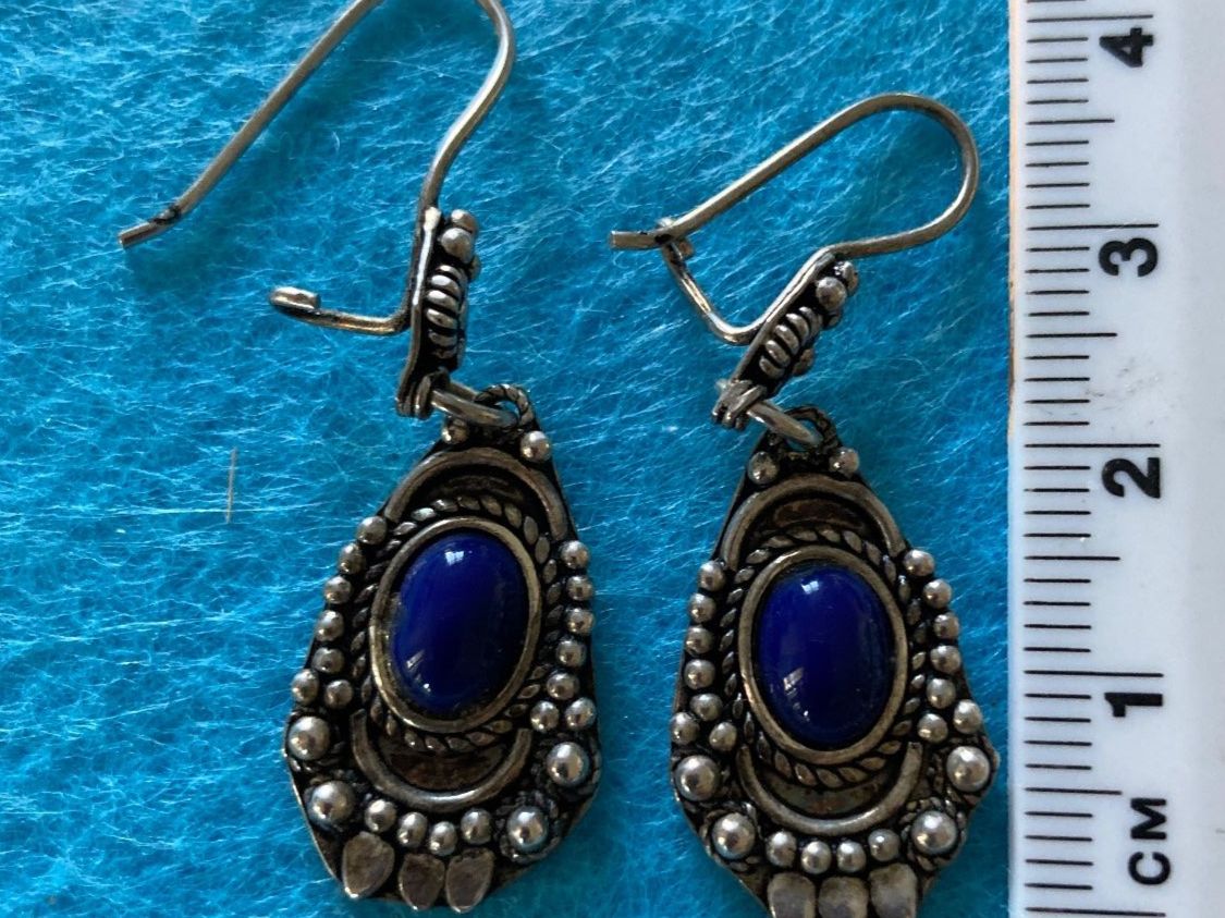 Ohrringe & -stecker: Silberohrhänger mit Lapislazuli – Gebraucht aus Eschenbach SG von verbascum