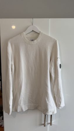 C.P. Company White Cotton Jumper - Grosse 50