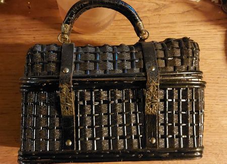 Biedermeier TASCHE  Korb Trachtentasche 19.jh