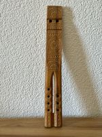 Vintage Doppelflöte Balkan (Dvojnice) Handgeschnitzt Deko