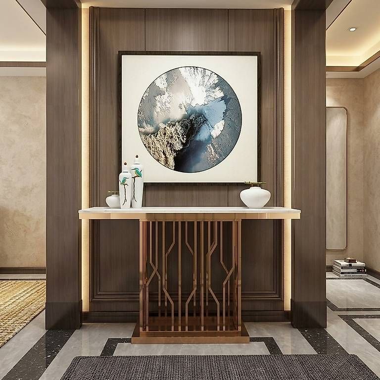 Tavoli: Modern Luxury Console Table Wood Gold Side Table – Usato da Zug venduto da jvmoebel-schweiz 3