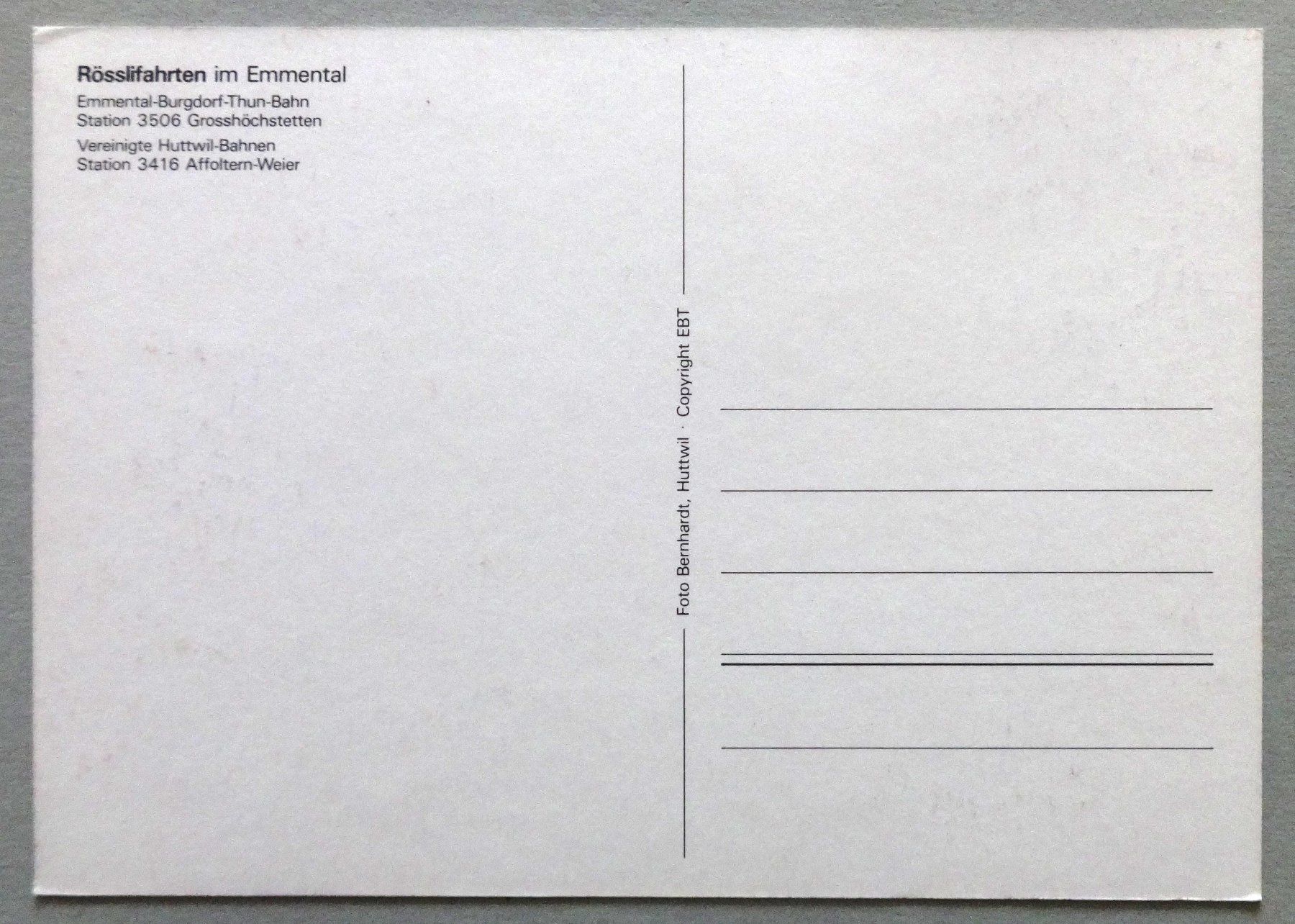 Cartoline postali: Rösslifahrten im Emmental – Usato da Fétigny venduto da Billy2miny 1