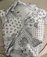 Kurzarmhemd Paisley Schwarz Weiss Grösse M neu