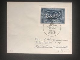 Schweiz 1945 3+7Fr. aus Spendeblock Sonderstempel