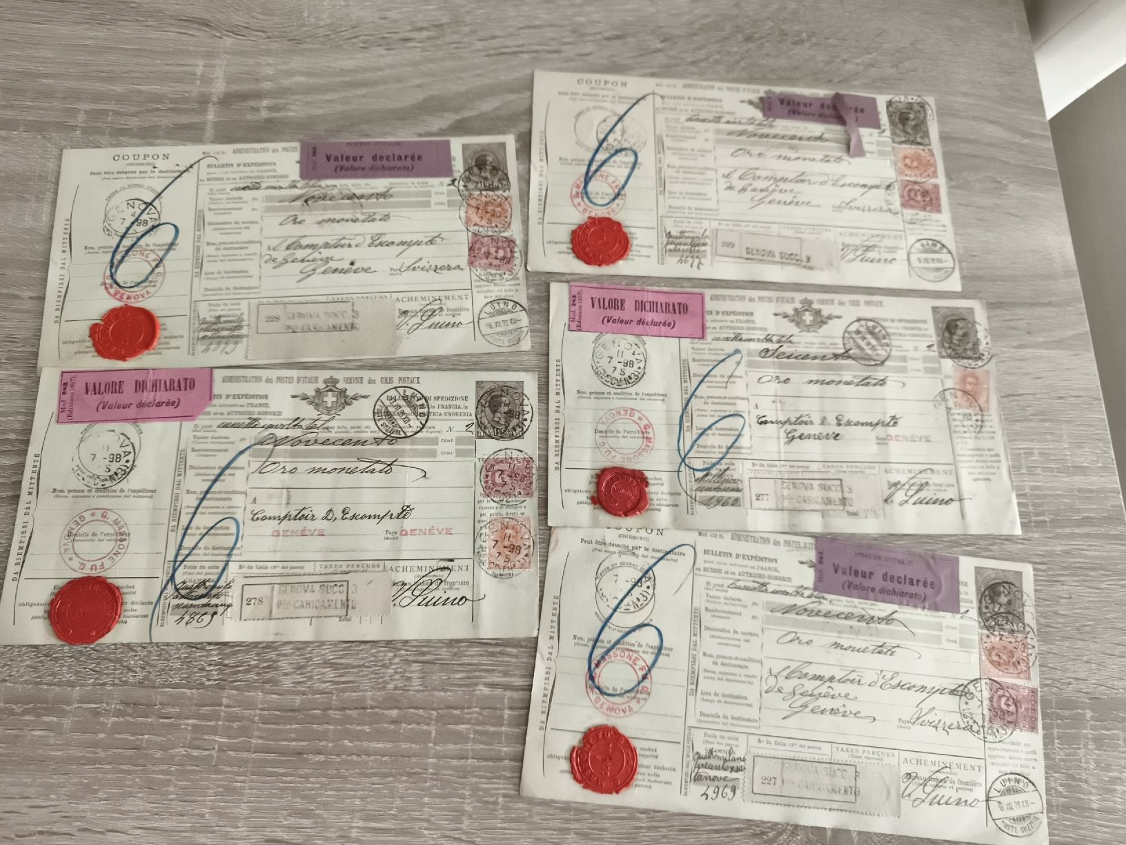 Tutti i francobolli: Lot 5 de documents postaux anciens scellés 1898 – Usato da Prilly venduto da jor_x27s