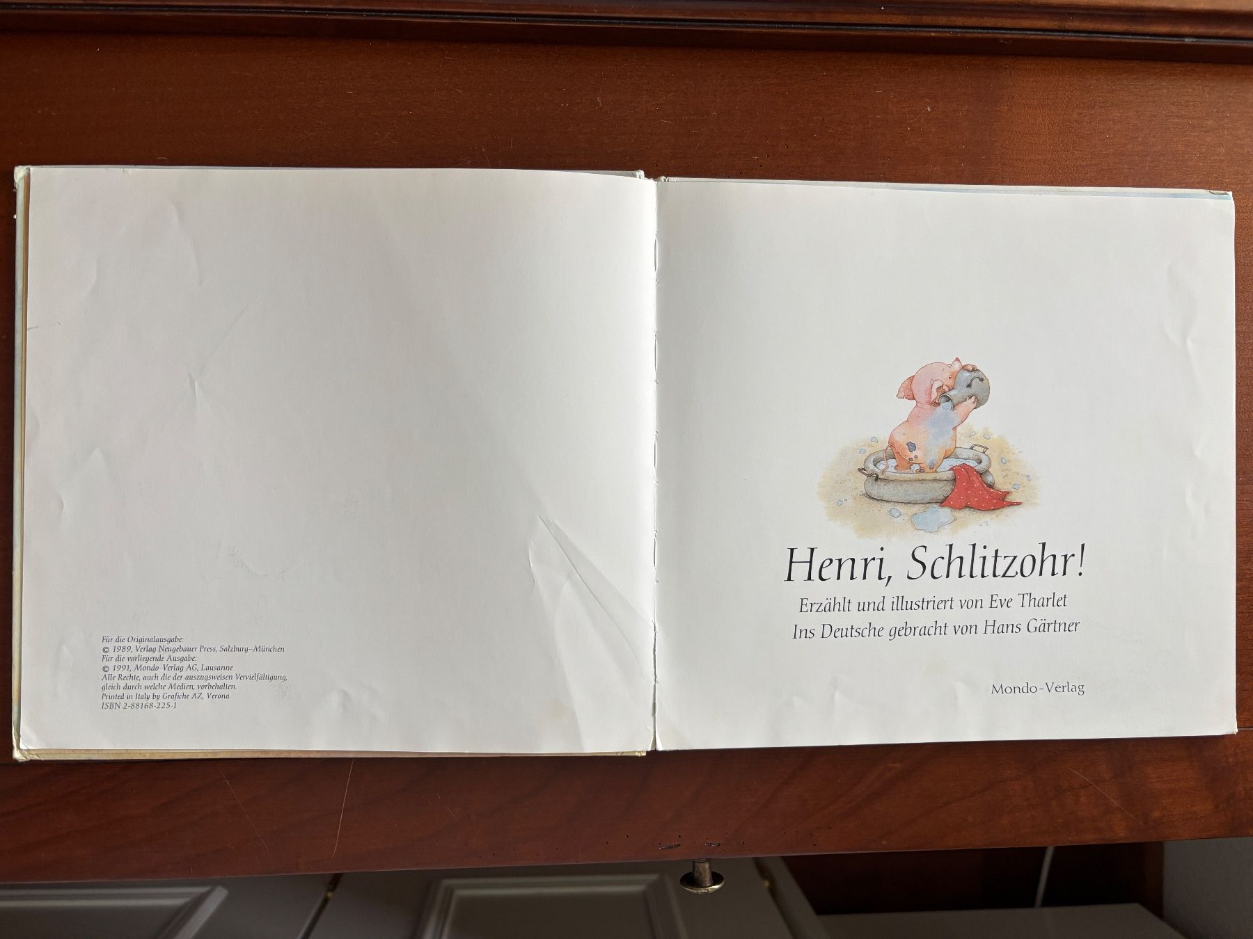 Libri: Henri, Schlitzohr  Eve Tharlet Mondo - Verlag 1991 – Usato da THERWIL venduto da Fcbbasel 1
