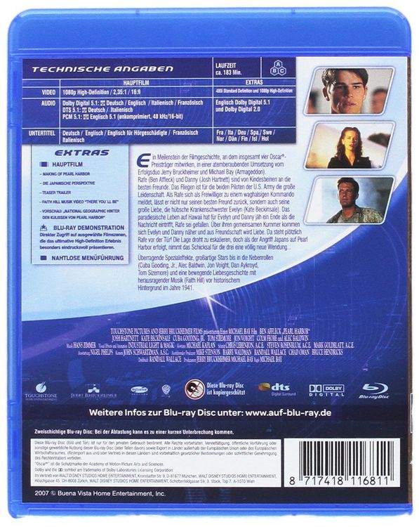 Pearl Harbor (2001) Bay/Ben Affleck/Josh Hartnett/Beckinsale (Gebraucht ...