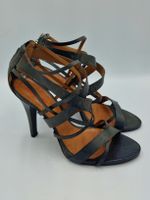 Damenschuhe Sandalen dunkelgrau/grün Grösse 40 Leder