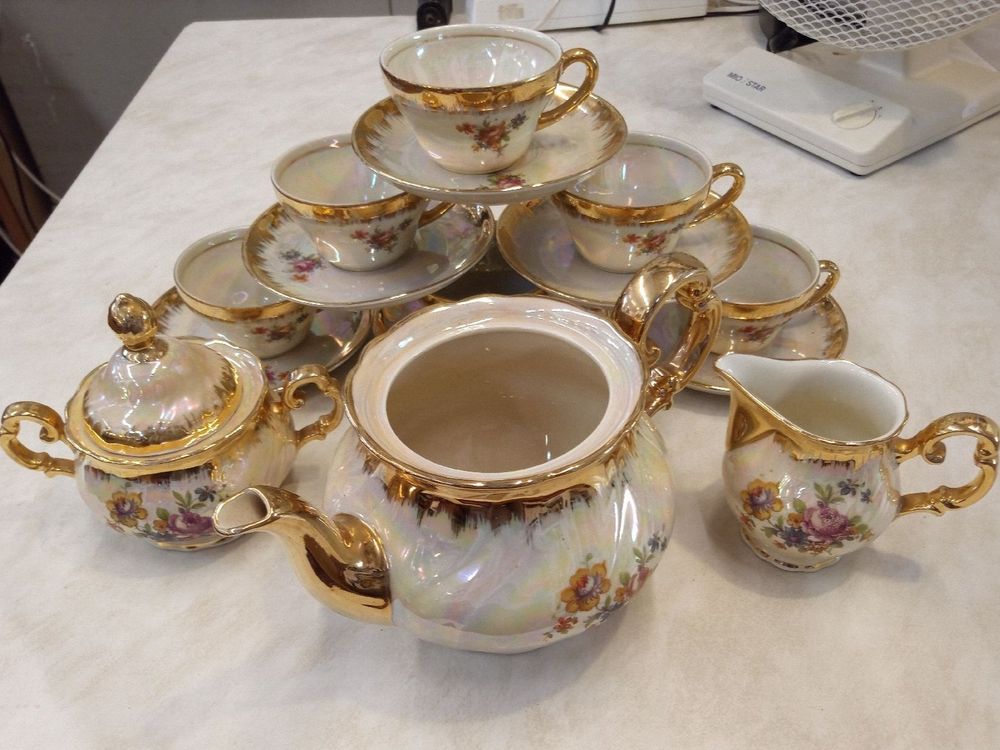 verbano-porcellana-di-laveno-servizio-teeservice-goldrand-gebraucht