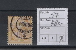 Kreuzziffer-Marke Nr. 57 Weissespapier Kat. 480.-