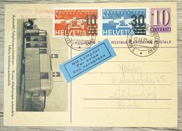 TR59 Carte Postale Suisse 1937 Airmail