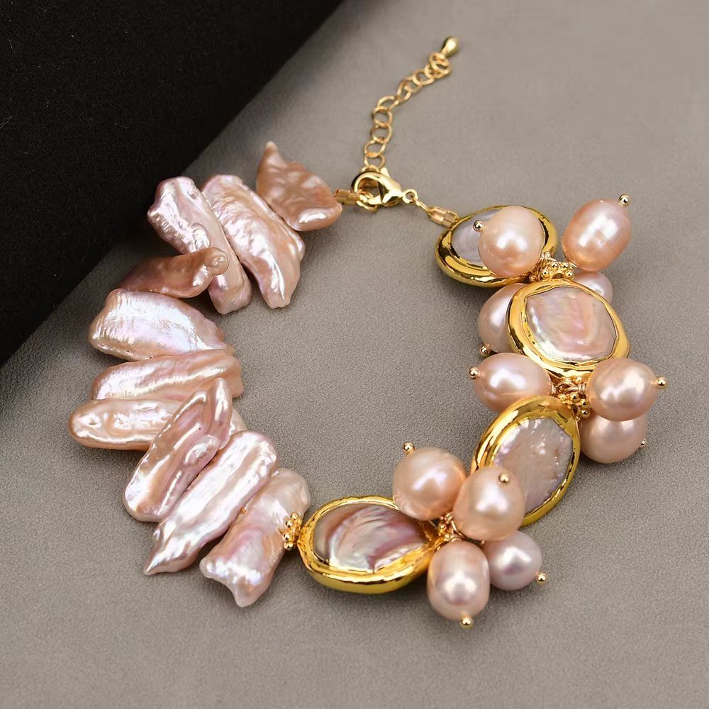 Bracciali & Braccialetti: Rosa Lua Perlen Armband Echt Bracelet Design Perle rose Vrai – Nuovo (secondo la descrizione) da Prilly venduto da ilyria73 3