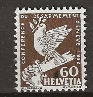 Tutti i francobolli: CH185 - Désarmement 1932 60 ct. ** – Usato da Trélex venduto da Phil_Albert