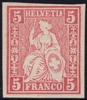 PROBEDRUCK - 5 Rp. Sitzende Helvetia ungezähnt
