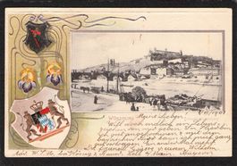 Prägekarte Würzberg , gel. 9.Vl.1901