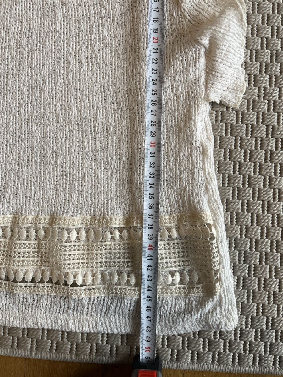 Mango Top: Strick-Top, Mango mit Spitzenbordüre,  M – Usato da Solothurn venduto da Bobesch08 6