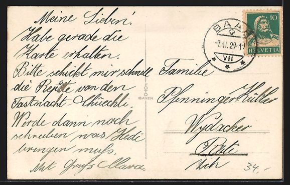 Cartoline postali: Baar, Mädchenheim, von der Strasse gese – Usato da Berlin venduto da bartko-reher 1