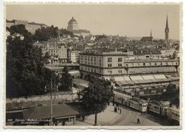 ZÜRICH Bahnhofbrücke, Hochschulen, Globus, 2 Tram, Auto