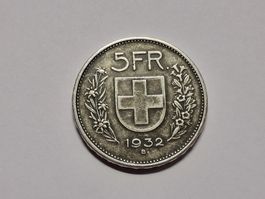 5-Franken 1932 silber.