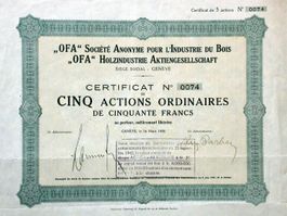 OFA Holzindustrie-AG, Genève - 1934
