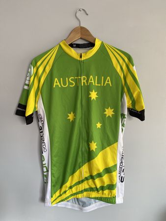 Australien Fahrradtrikot Gr. M, grün-gelb, Top Zustand