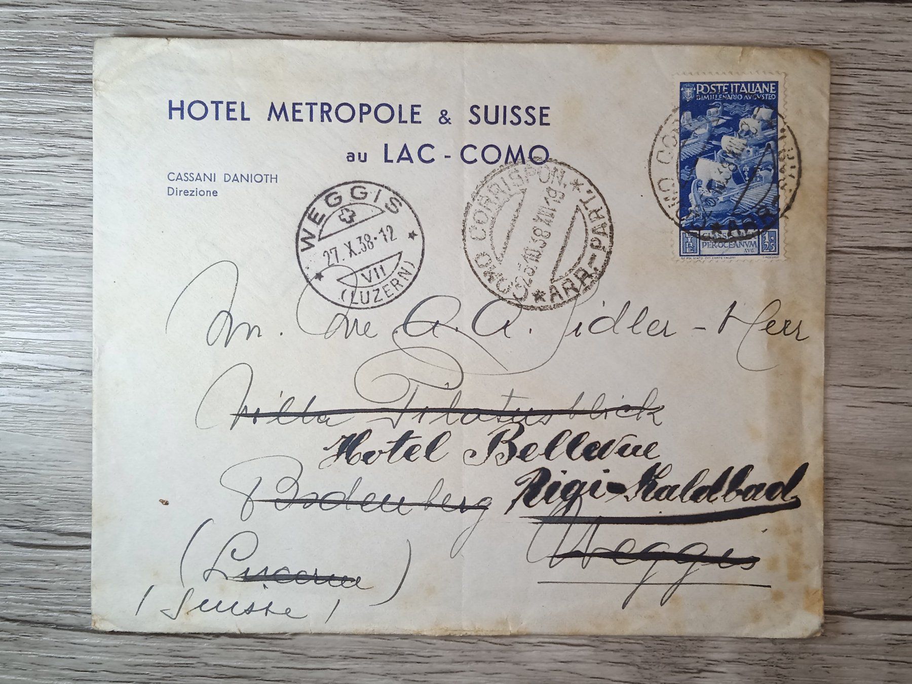 Alle Briefmarken: TR48 Enveloppe + Timbre Italie 1938 – Gebraucht aus Cousset von Patrick_Collections