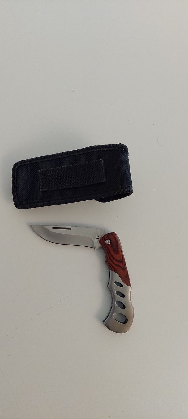 Zubehör: Taschenmesser mit Etui, EIE, Holzgriff, gebraucht – Gebraucht aus Rothenburg von Schomi3 1